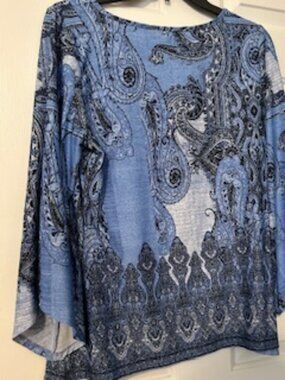 Paisley 3/4 sleeve blouse Sz PM